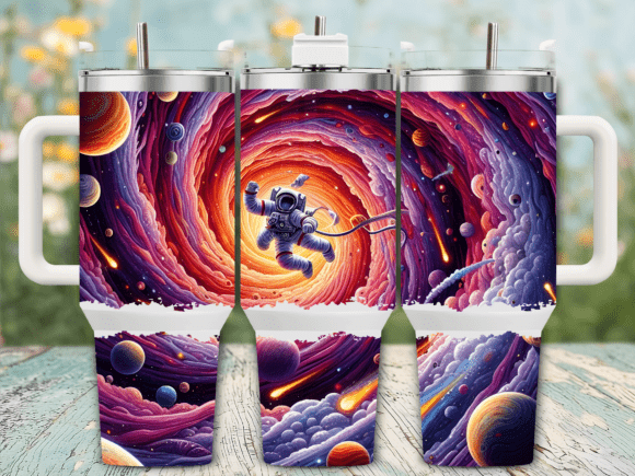 Astronaut Vortex Space 40oz Tumbler Wrap