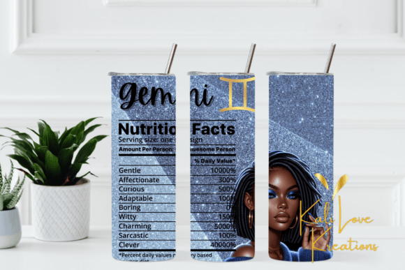 Black Woman Zodiac Tumbler 20oz Wrap Graphics
