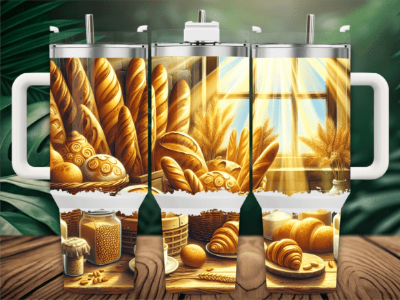 Bread Croissants Bakery Graphics for Tumbler Wraps