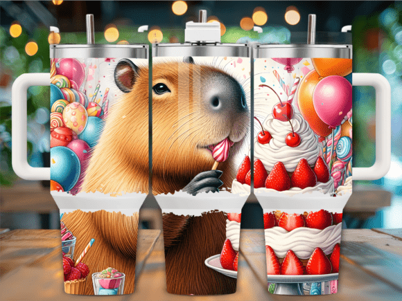 Capybara Birthday Party Fun: Graphics for Tumbler Wraps