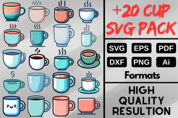 Cup SVG Bundle for Graphics & Crafts