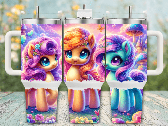 Daisy Field Baby Horse 40oz Tumbler Wrap Graphics