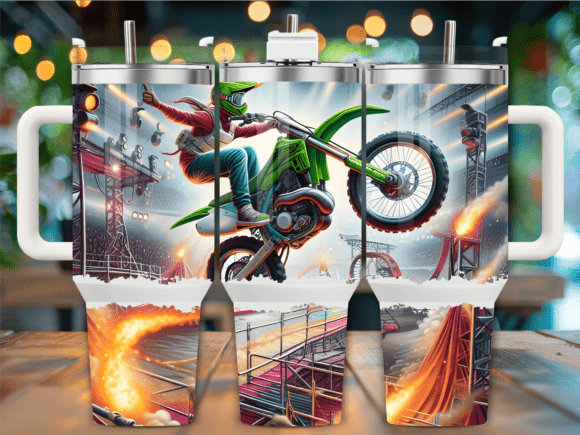 Freestyle Stunt Bike Show 40oz Tumbler Graphics
