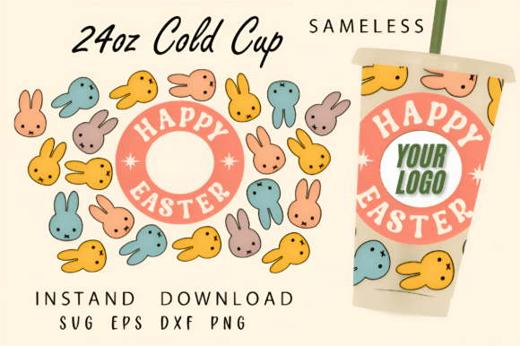 Happy Easter Cold Cup Svg, Tumbler Wraps
