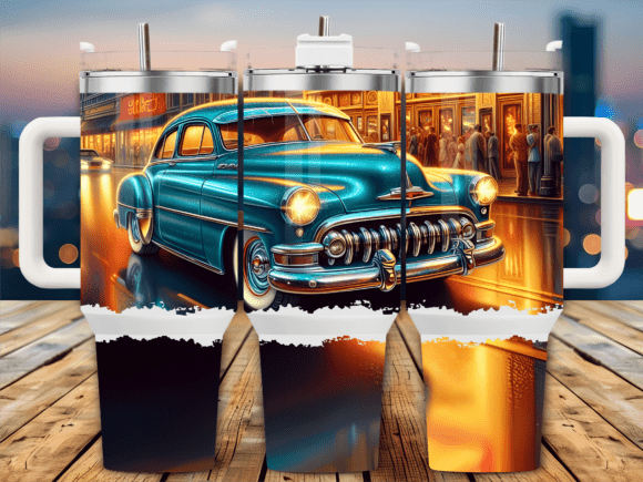 Retro Diner Vintage Car 40oz Tumbler Graphics