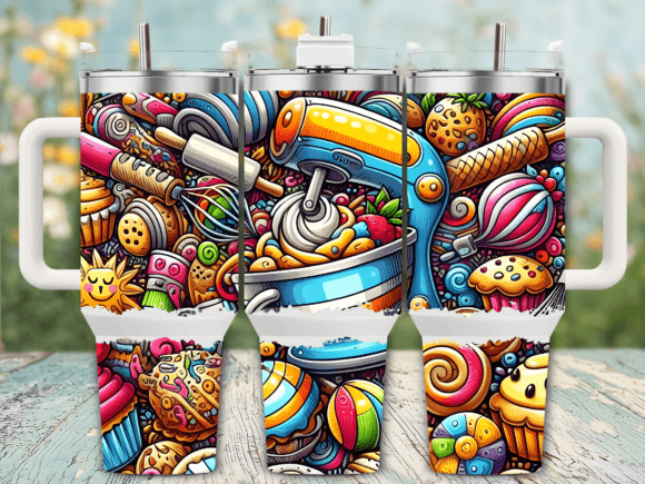 Sweet Candy Baking Art Graphics for Tumbler Wraps