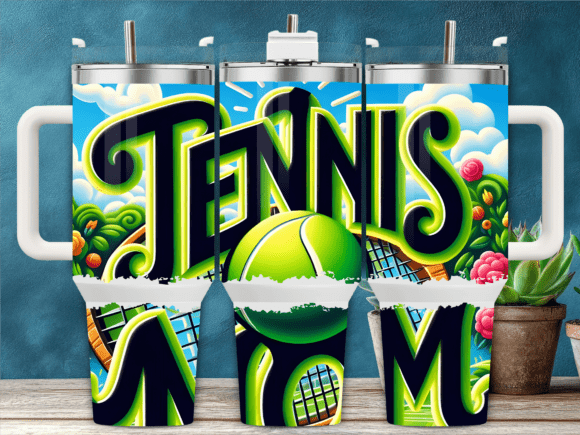 Tennis Mom Garden Theme Graphics for Tumbler Wraps